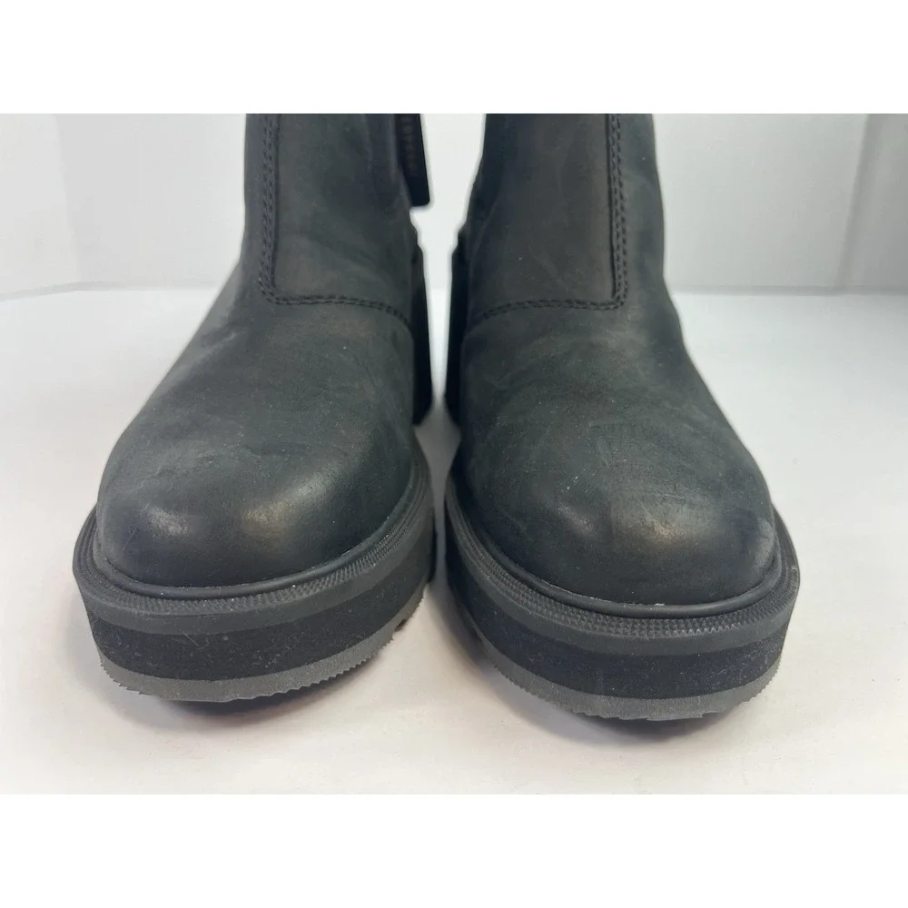 NEW Sorel Hi-Line Heel Chelsea Boots Women's 7 Black Sea Salt Waterproof NL4874